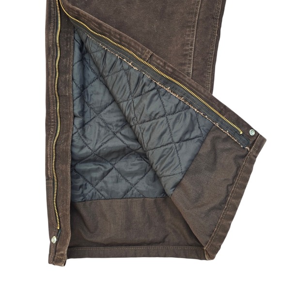 Carhartt B136 DKB Loose Fit Duck Double-Front Dungaree Quilted Lined Brown 48x30 - Picture 5 of 10